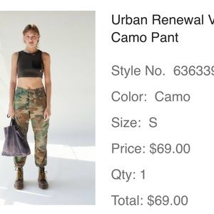 Urban outfitters camo pants size small